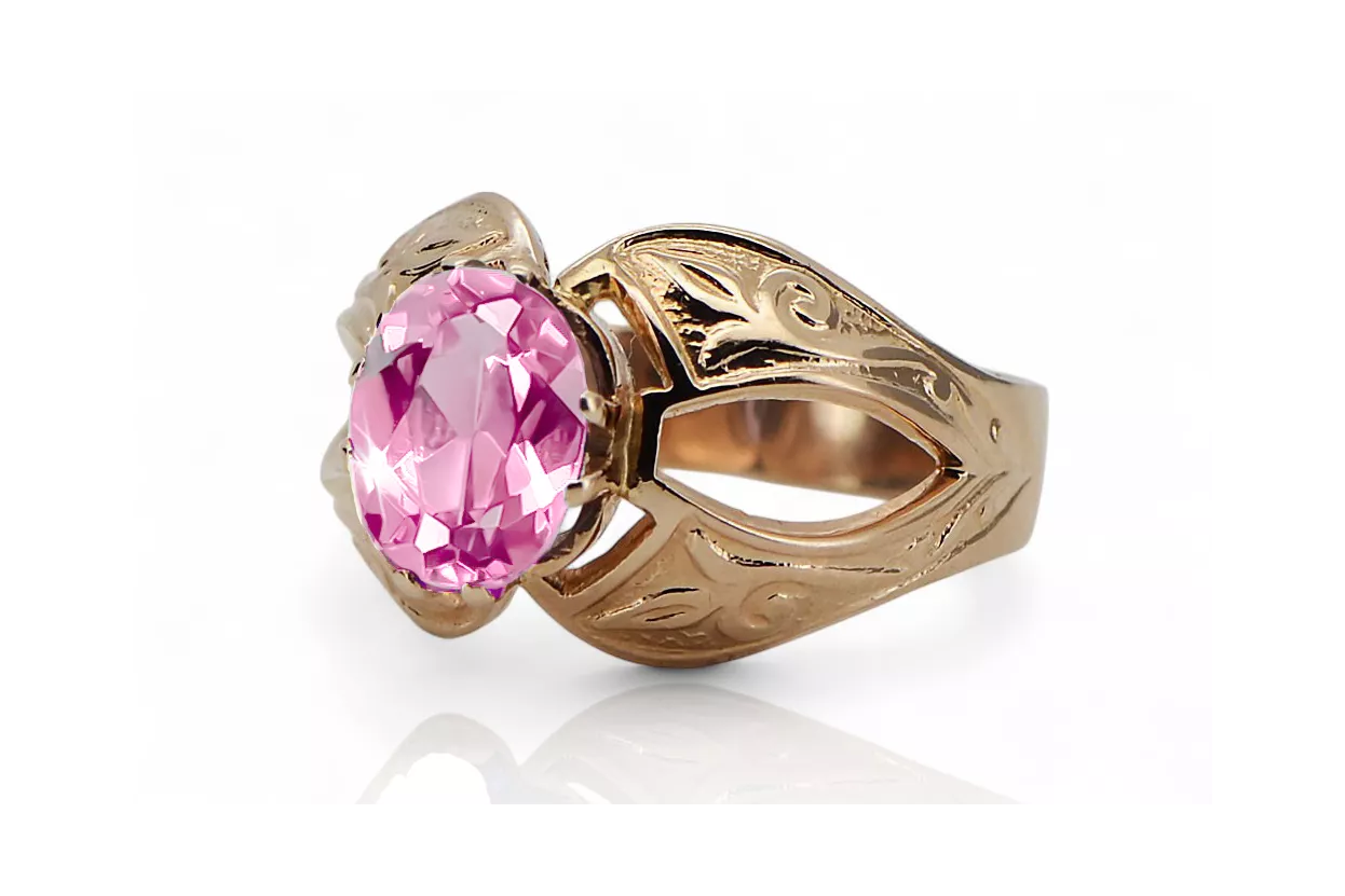 Originál Vintage 14K Produkt s Pink Gold Ametyst Ring Vintage VRC135r štýl